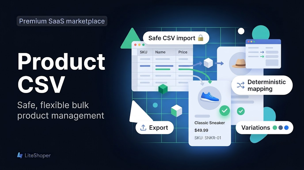 LiteShoper Product CSV preview